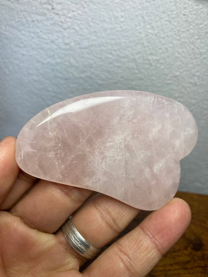 💗 Set Facial Cuarzo Rosa (Rodillo + Gua Sha) 💗