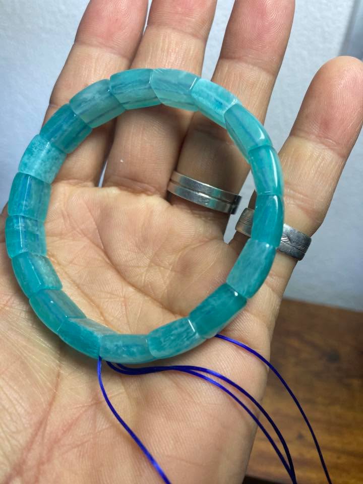 Pulsera Amazonita Natural con hilo elástico