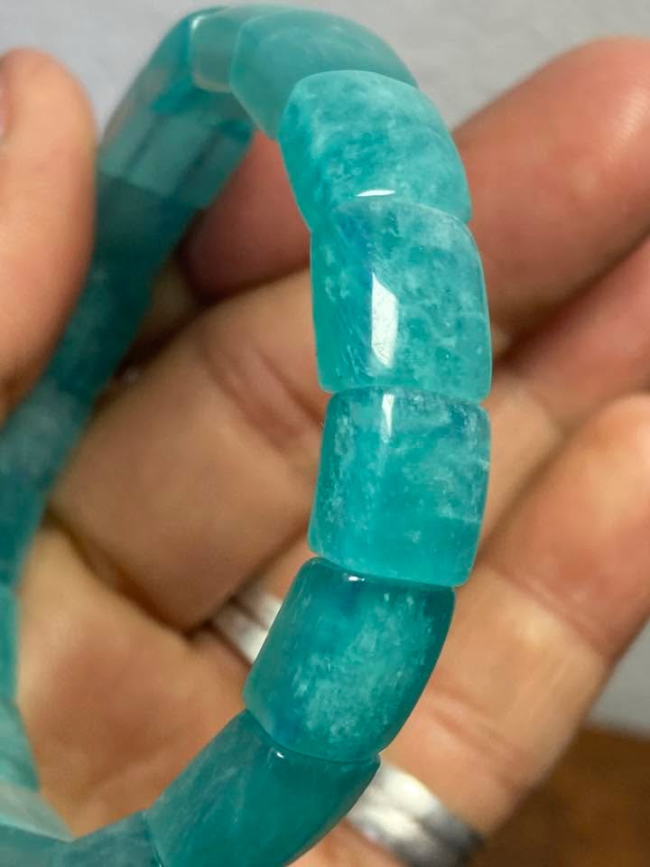 Pulsera Amazonita Natural con hilo elástico