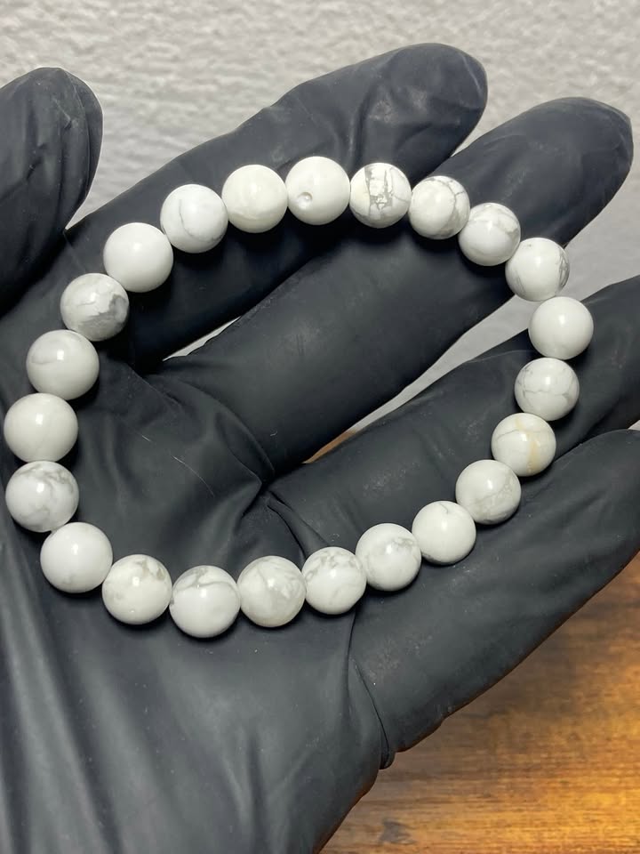 Pulsera Howlita 8mm (Hilo elástico)
