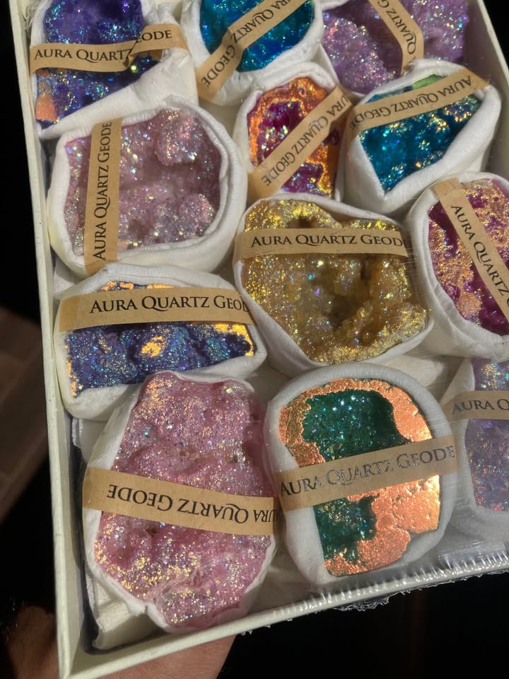 Pack con 12 cuarzo druzy aura