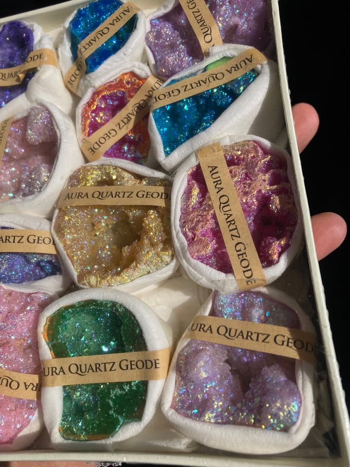 Pack con 12 cuarzo druzy aura