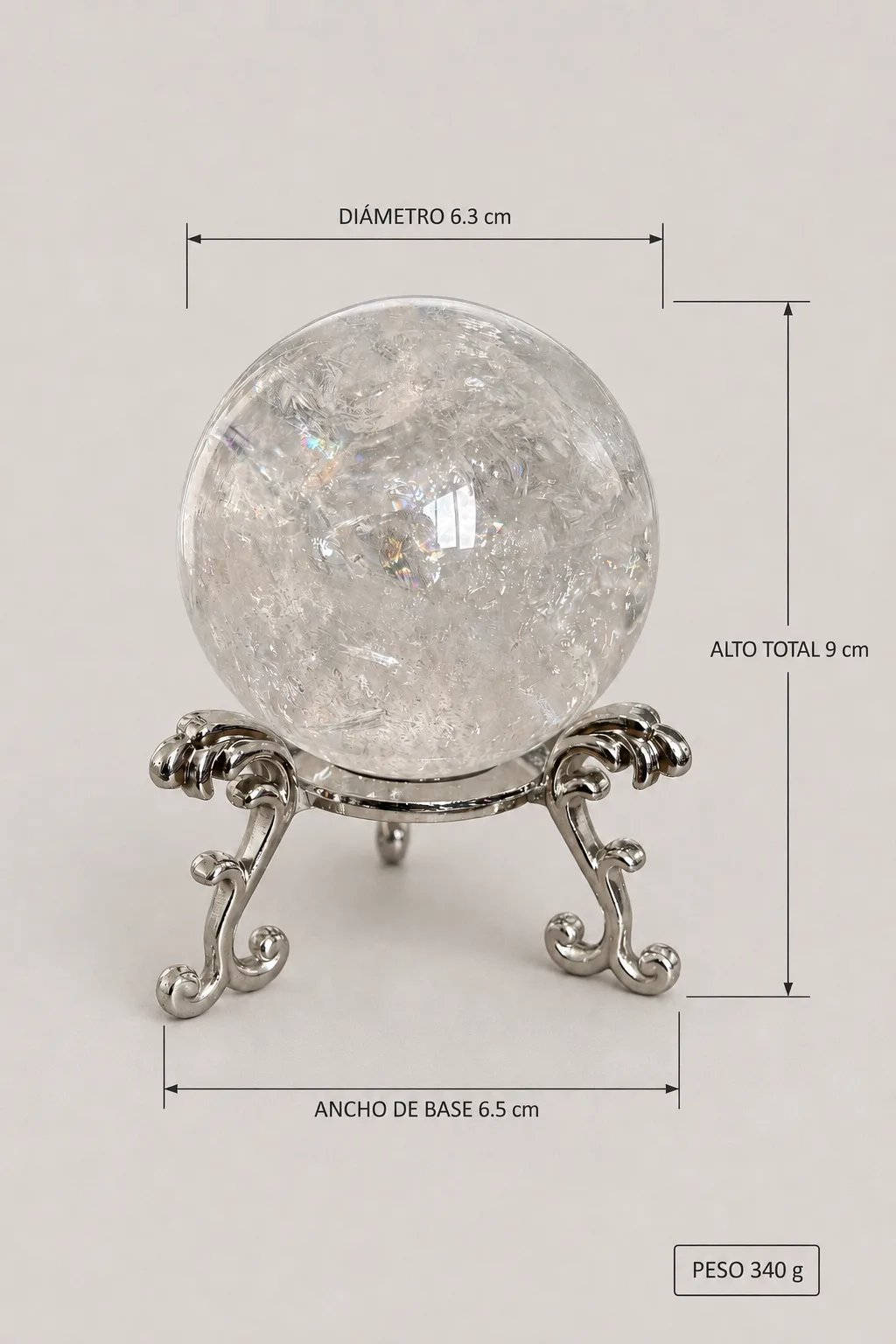 Fotografía 4 de Esfera De Cuarzo Cristal Natural Con Base